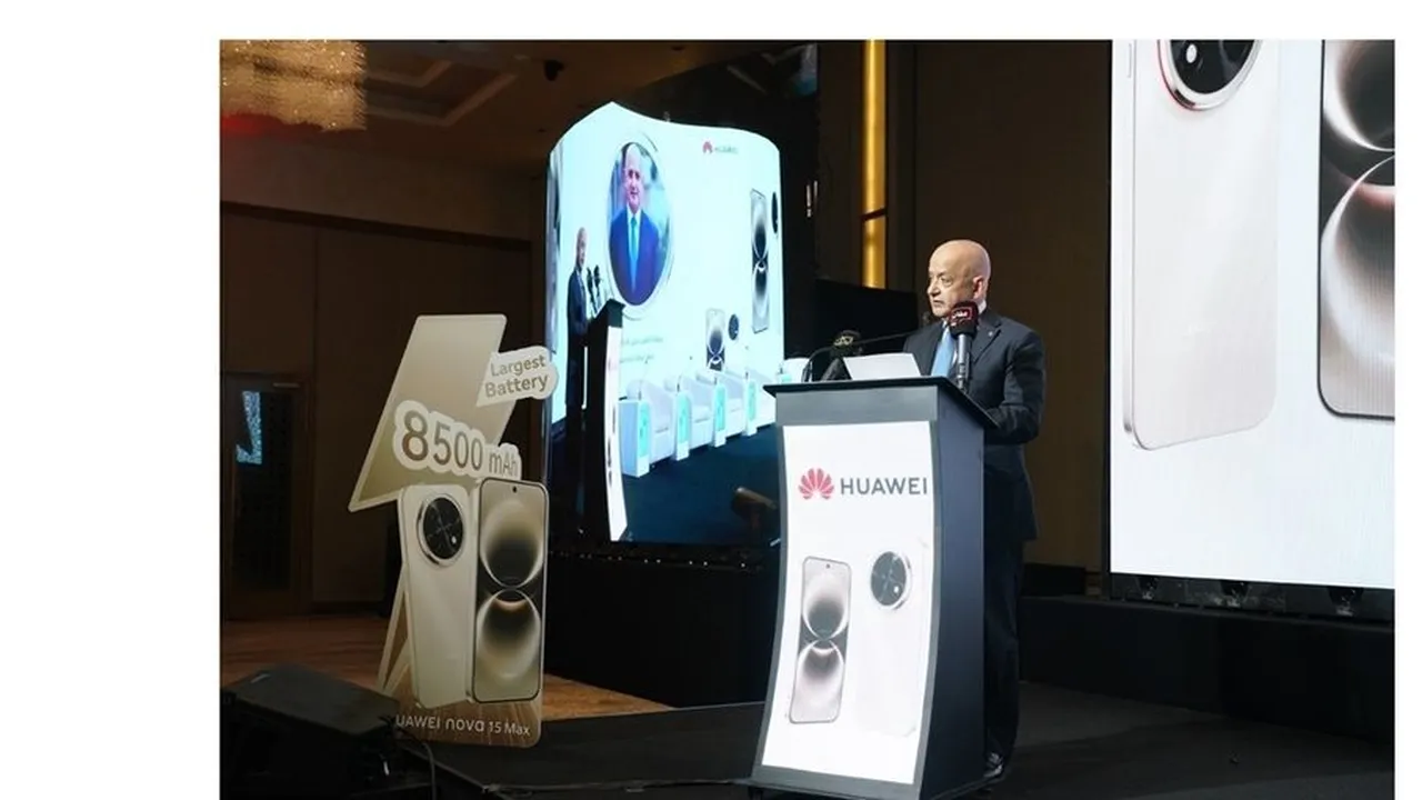 هاتف HUAWEI nova 15 Max الجديد يصل إلى الأردن بأكبر بطارية في فئته